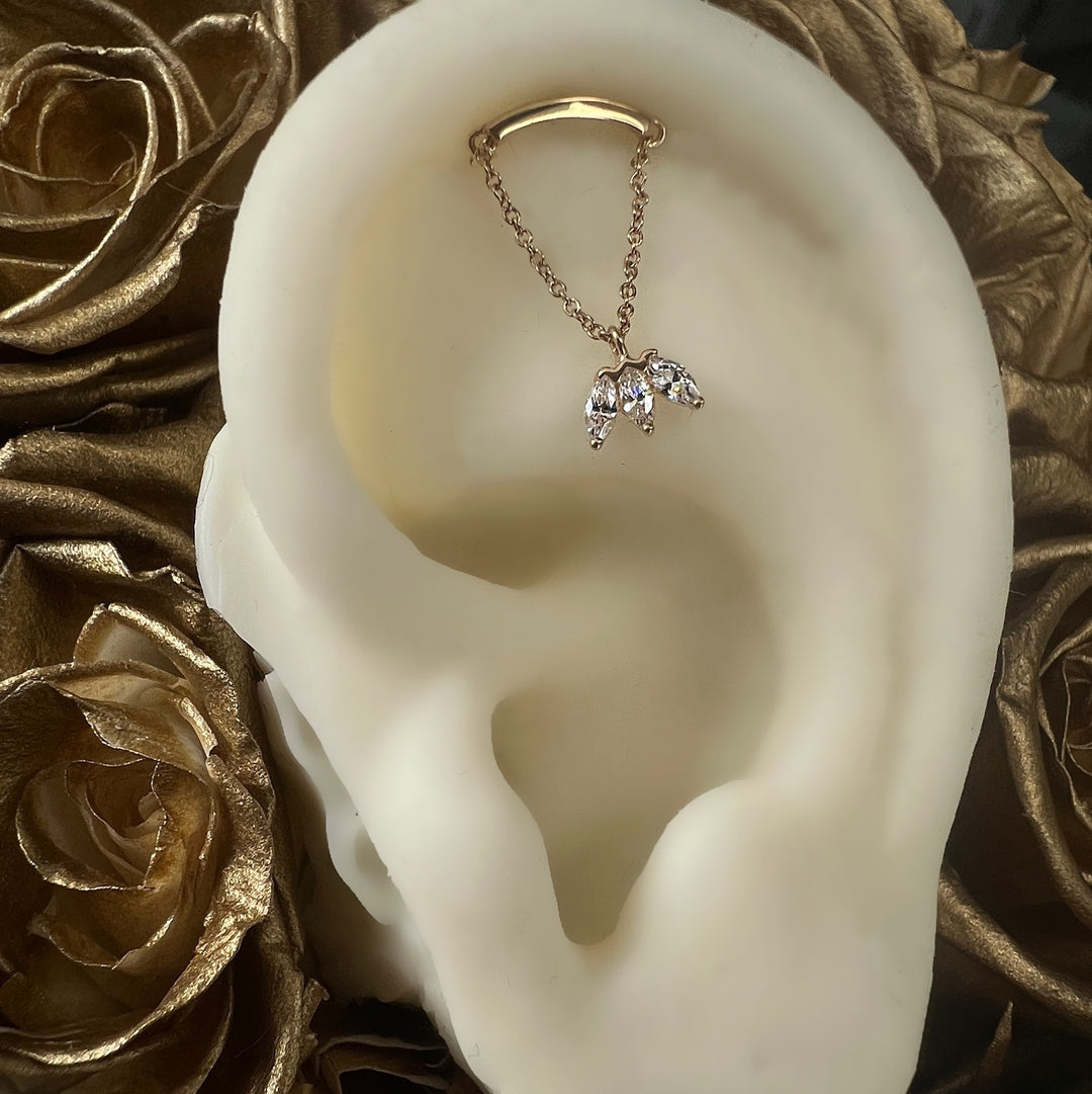 Echtgoldaufsatz "Charm Marquise”